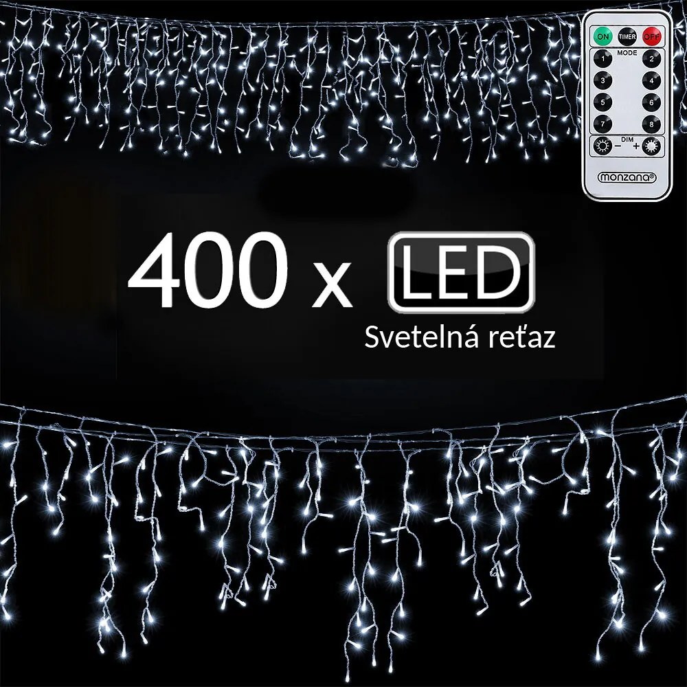 Świąteczny łańcuch świetlny CECIL, 10m, zimna biała Monzana