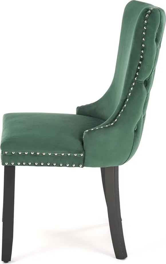 Aksamitne krzesło z ozdobnymi pinezkami Alda