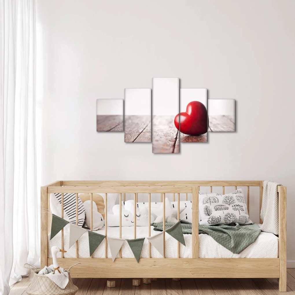 Obraz drewnianego serca (125x70 cm)