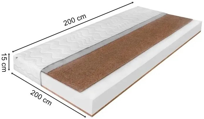 Materac piankowy z naturalnym kokosem h5 200x200 F4-M21