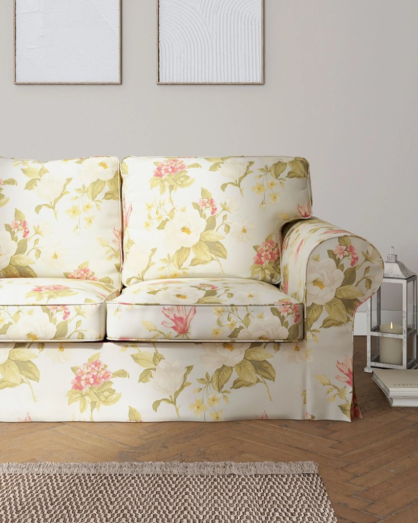 Pokrowiec na sofę Ektorp 3-osobową, rozkładaną, PIXBO kolor wielokolorowy tkanina wzorzysta