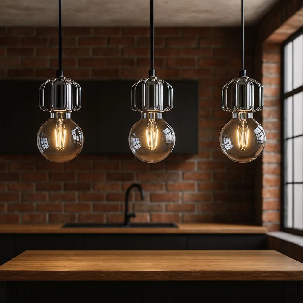 Lampa Sufitowa Wisząca Pojedyncza Loft APP594-1CP CHROM