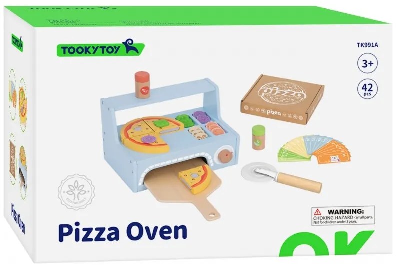 Tooky toy pizzeria drewniany piec do pizzy akcesoria