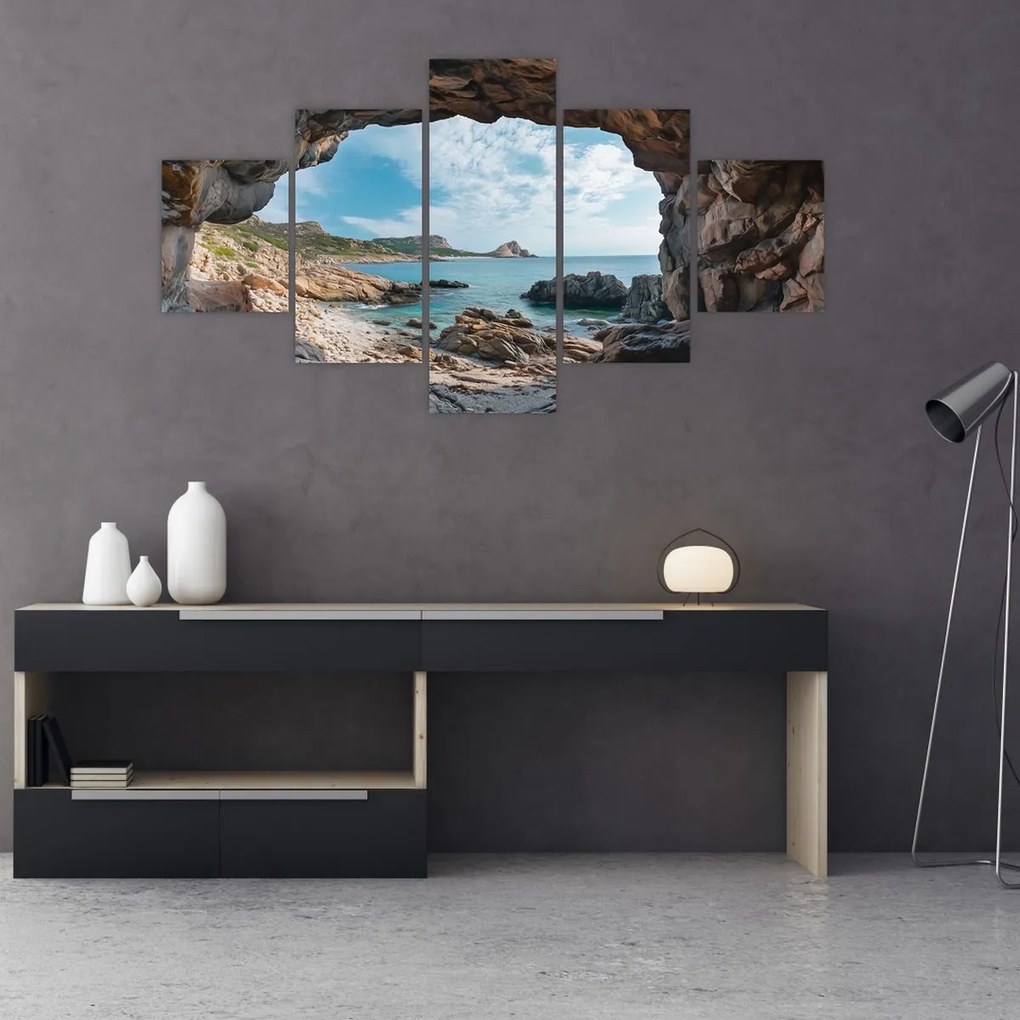 Obraz - Jaskinia przy morzu (125x70 cm)