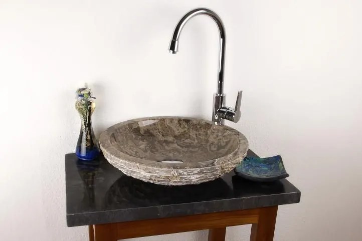 DIVERO Umywalka nablatowa z naturalnego kamienia Turin