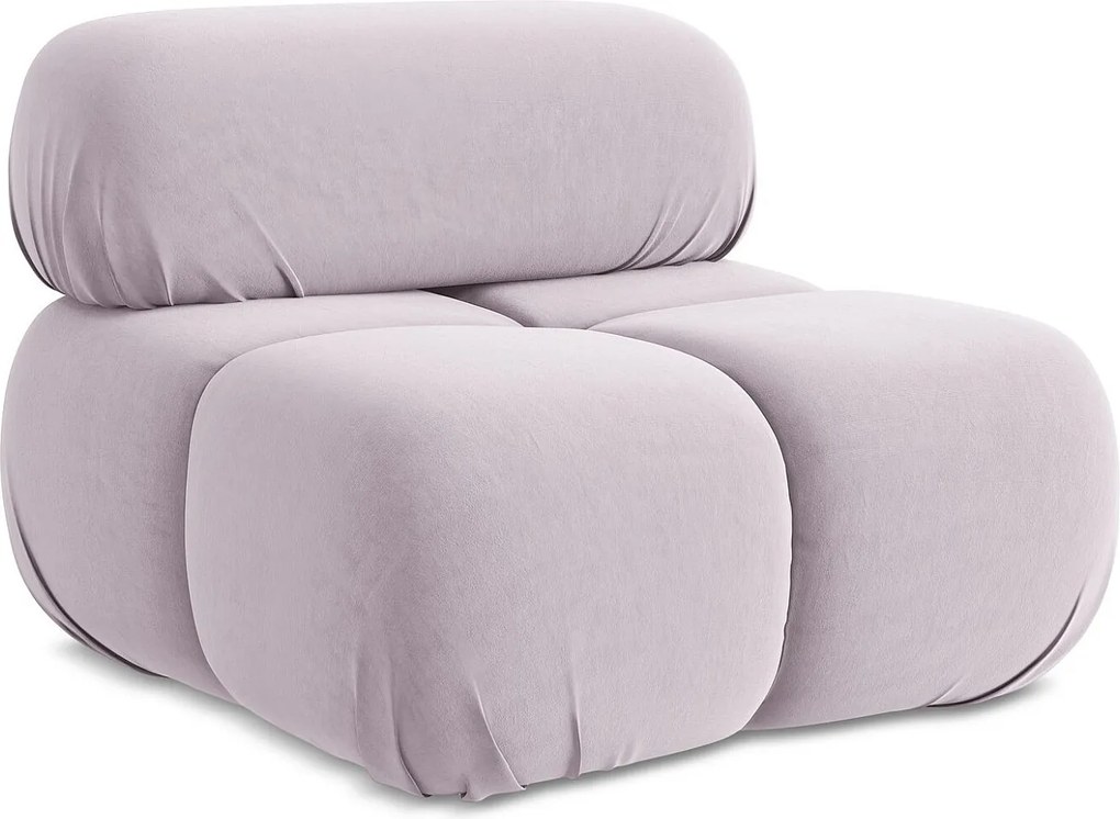 Fotel - z tkaniny welwetowej - lawendowy - LOKUA