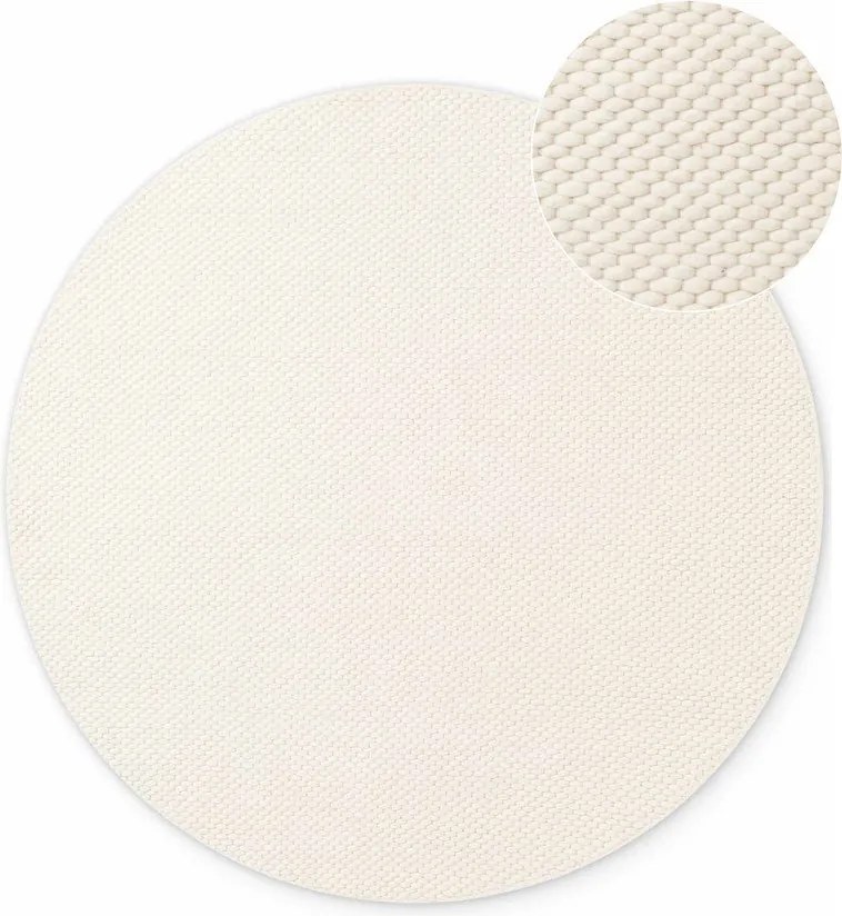 Kremowy wełniany okrągły dywan tkany ręcznie ø 160 cm Lyon Beans – Elle Decoration