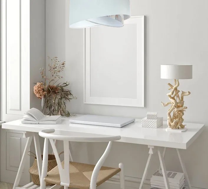 Biało-złota asymetryczna lampa wisząca F8-C05