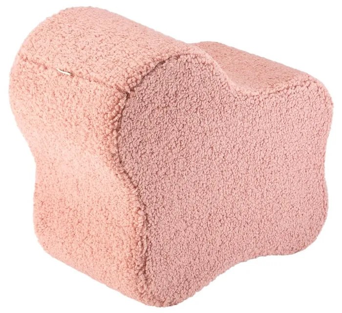 Różowy puf dziecięcy z materiału bouclé Cloud – Wigiwama