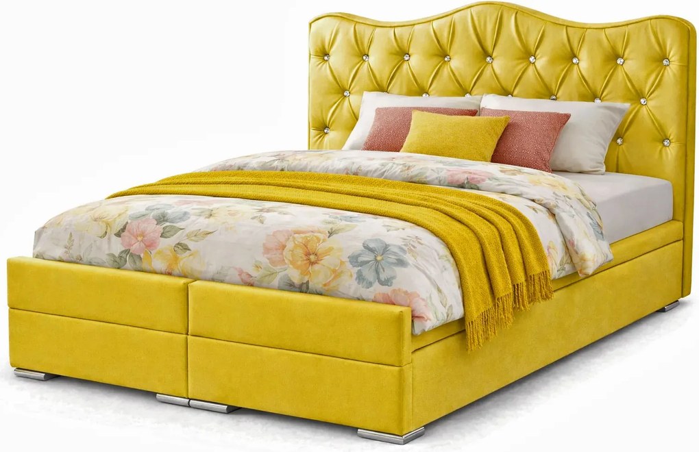 Podwójne łóżko z tapicerowanym zagłówkiem 160x200 E7-W52