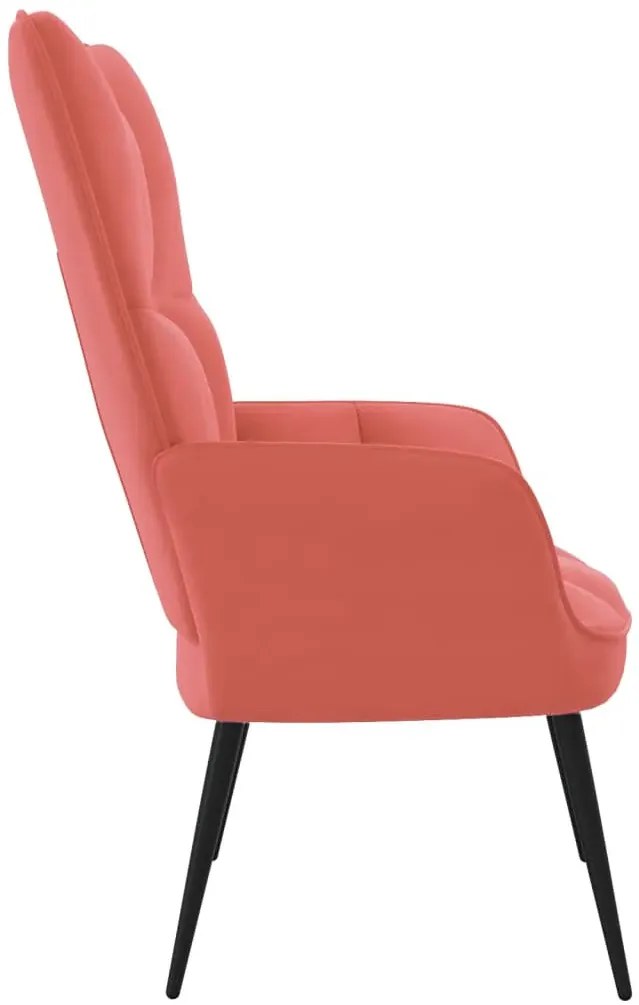 Różowy welurowy pikowany fotel wypoczynkowy Z6-R42