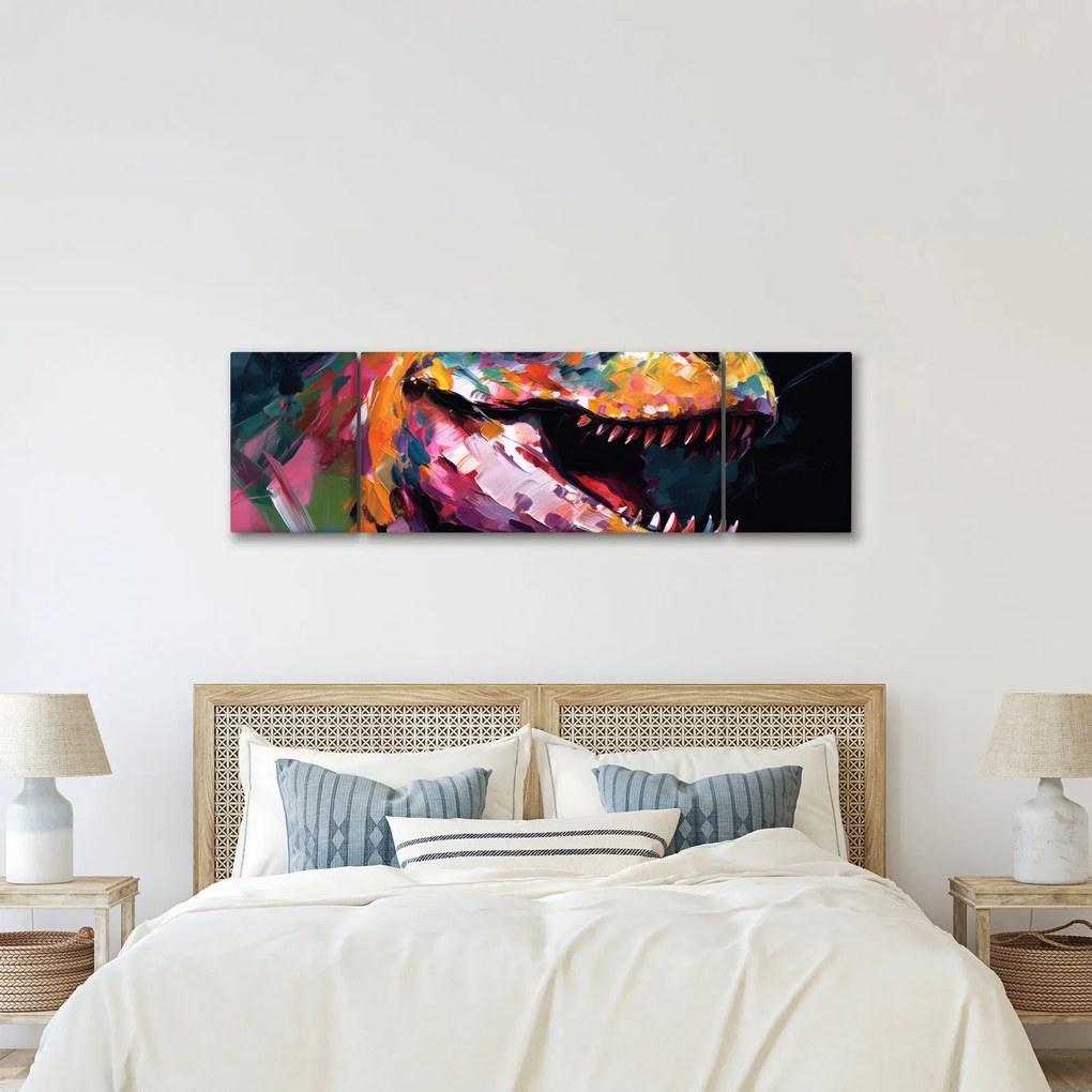 Obraz - Dinozaur, malarstwo (170x50 cm)