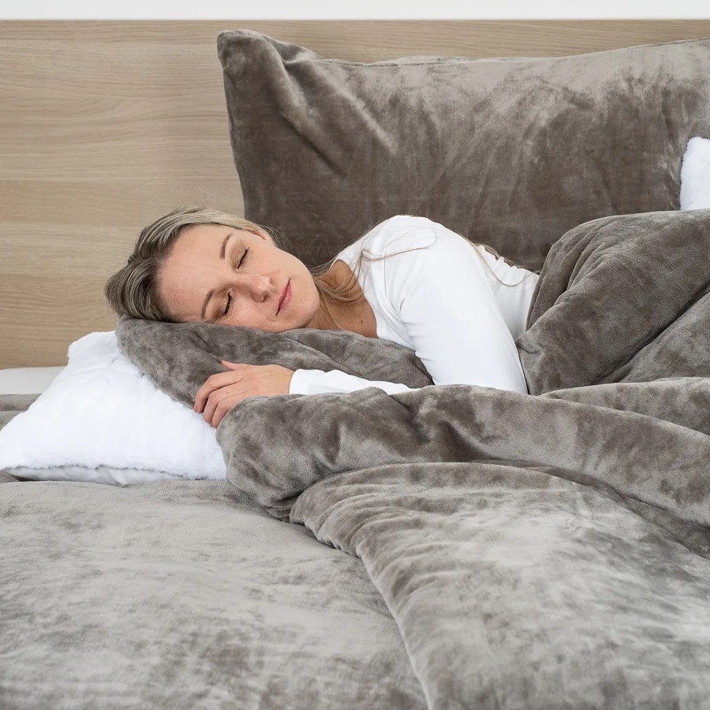 4Home pościel mikroflanela szary, 140 x 200 cm, 70 x 90 cm