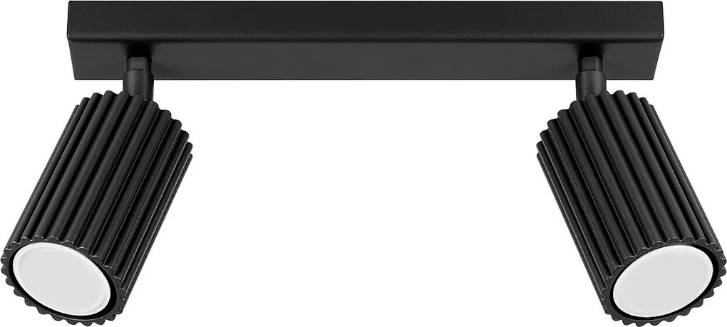 Lampa Sufitowa Minimalistyczny Karbon, Aluminium - 2 Źródło - L.30 X H.16.5 Cm - Czarny