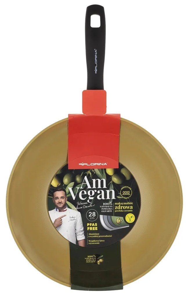 Florina Hliníková Patelnia WOK AmVegan by MateuszGessler, 28 cm