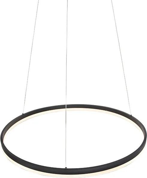 Designerska lampa wisząca czarna 80 cm z LED z 3-stopniową regulacją ściemniania - Anello