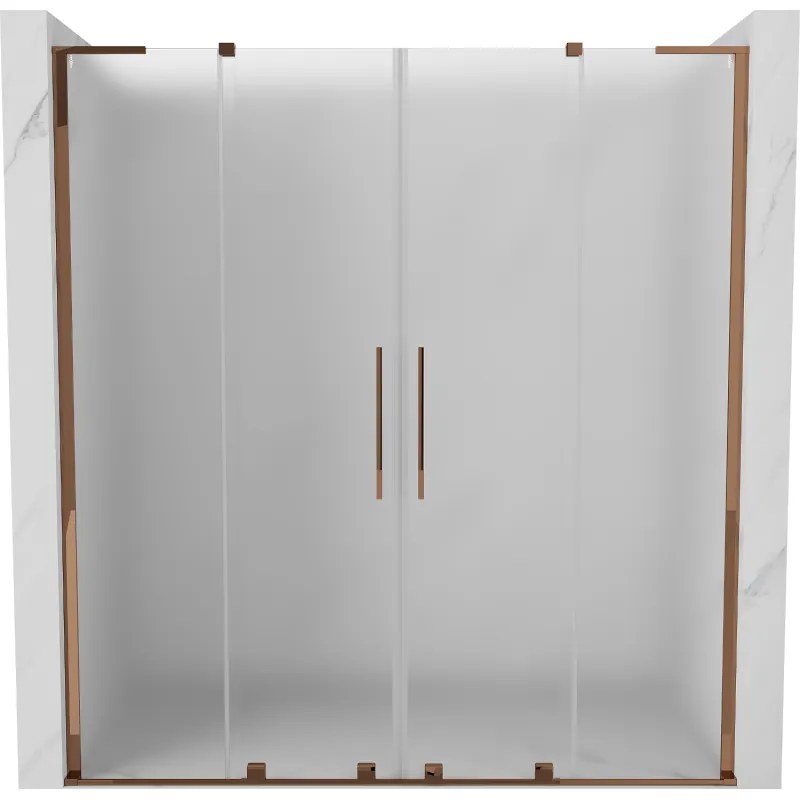 Mexen Velar L Duo drzwi prysznicowe rozsuwane 200 cm, szron, różowe złoto - 871-200-003-32-60