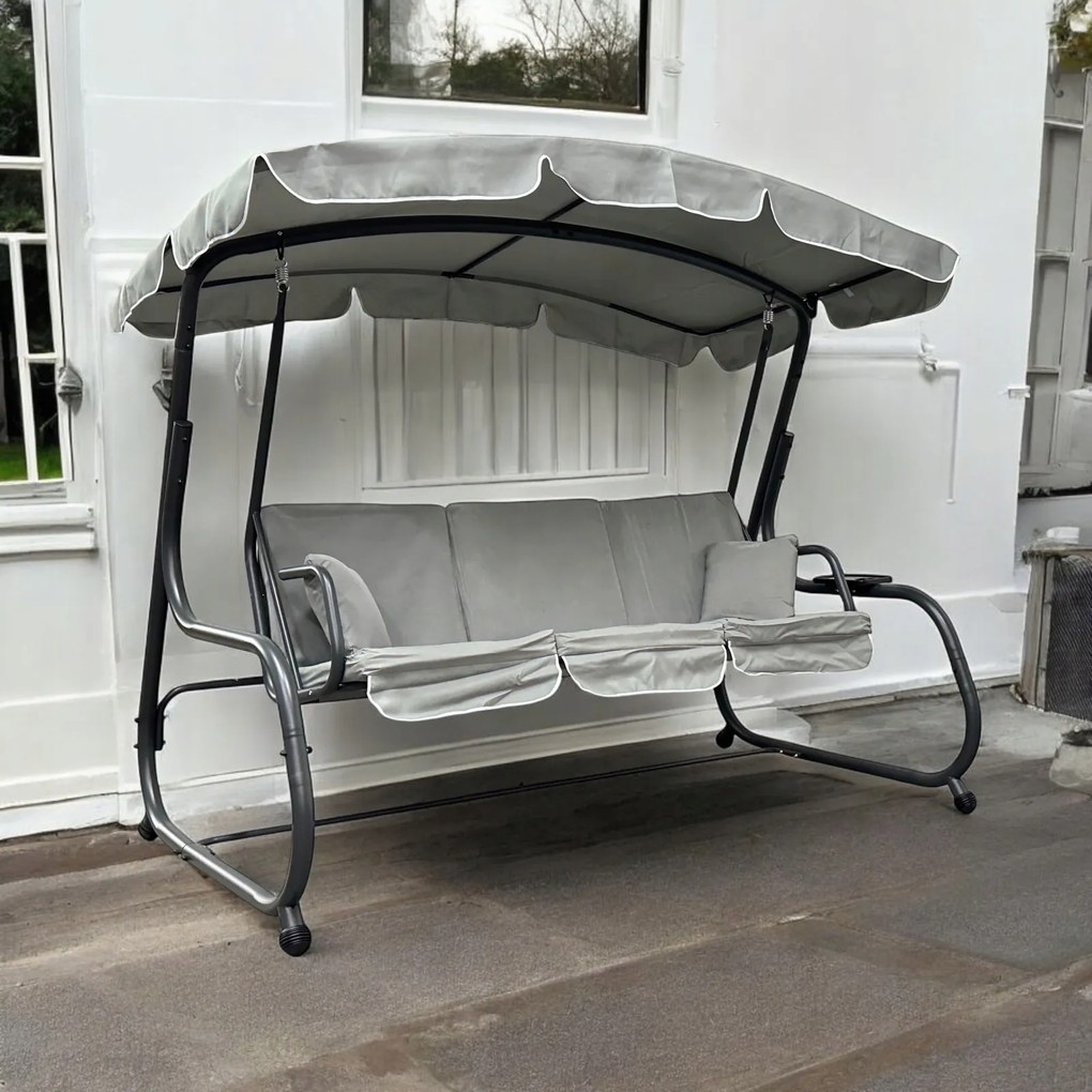 Bujana huśtawka do ogrodu wolnostojąca Nepal MAS-4026 jasny szary