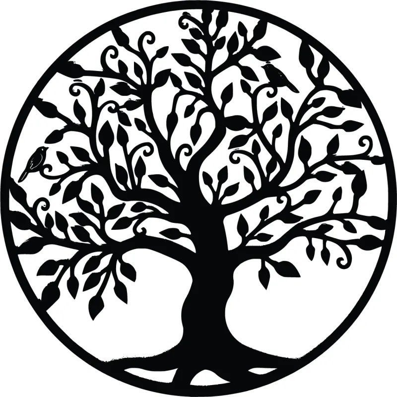Malowidło ścienne na drewnie - Drzewo Życia symbolizuje wzrost