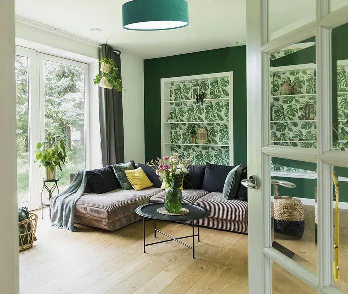 Zielony Plafon Z Welurowym Abażurem T0-B43