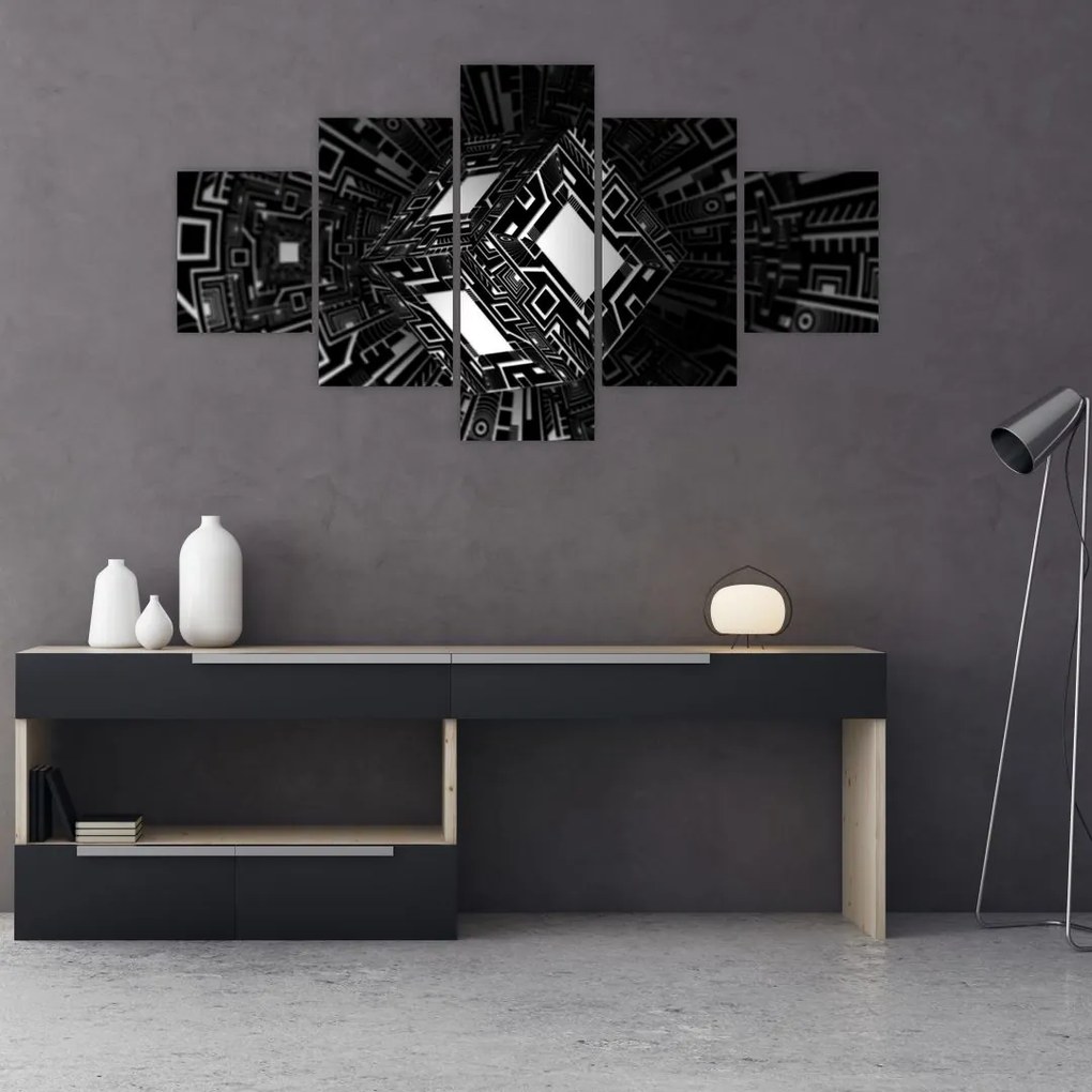 Obraz abstrakcyjnego sześcianu (125x70 cm)