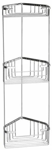 GEDY 2484 Inteligentna półka narożna trzypoziomowa20 x 59 x 15 cm, srebrna
