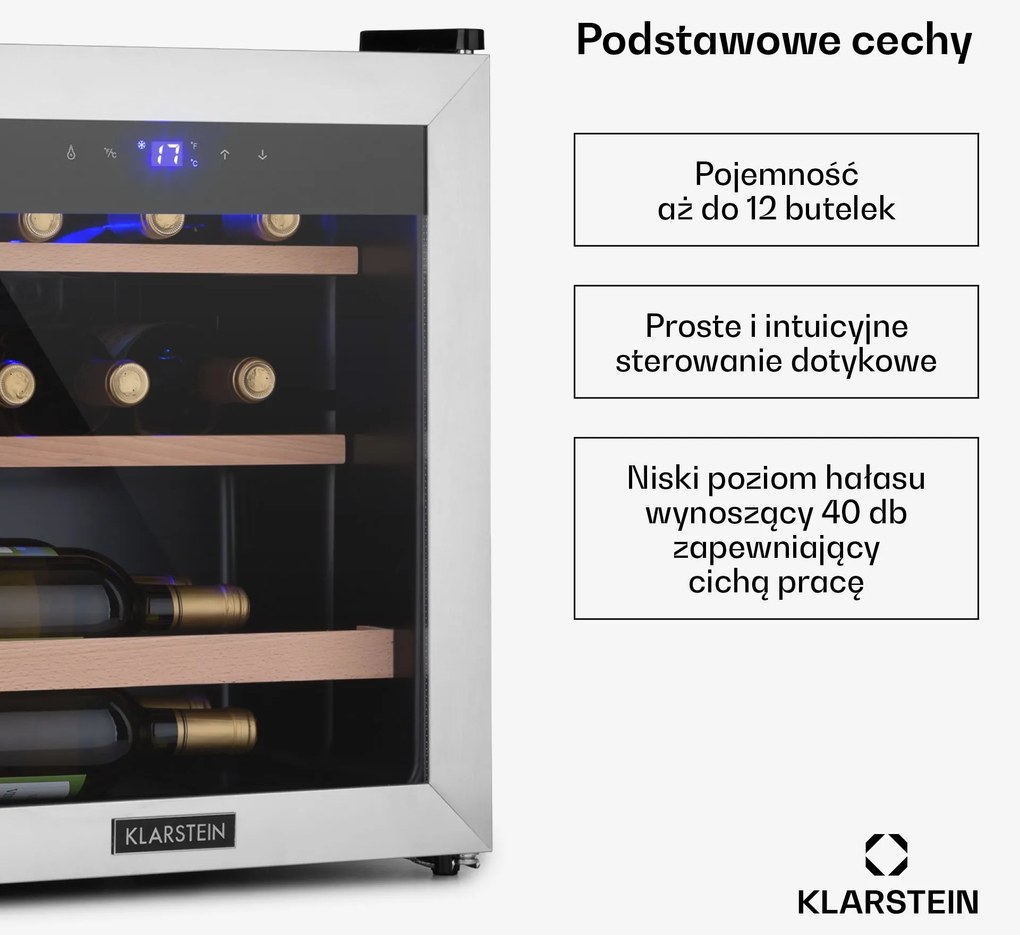 Klarstein Vinamour 12 Uno Chłodziarka do wina
