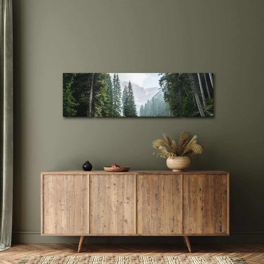 Obraz leśnego jeziora (170x50 cm)