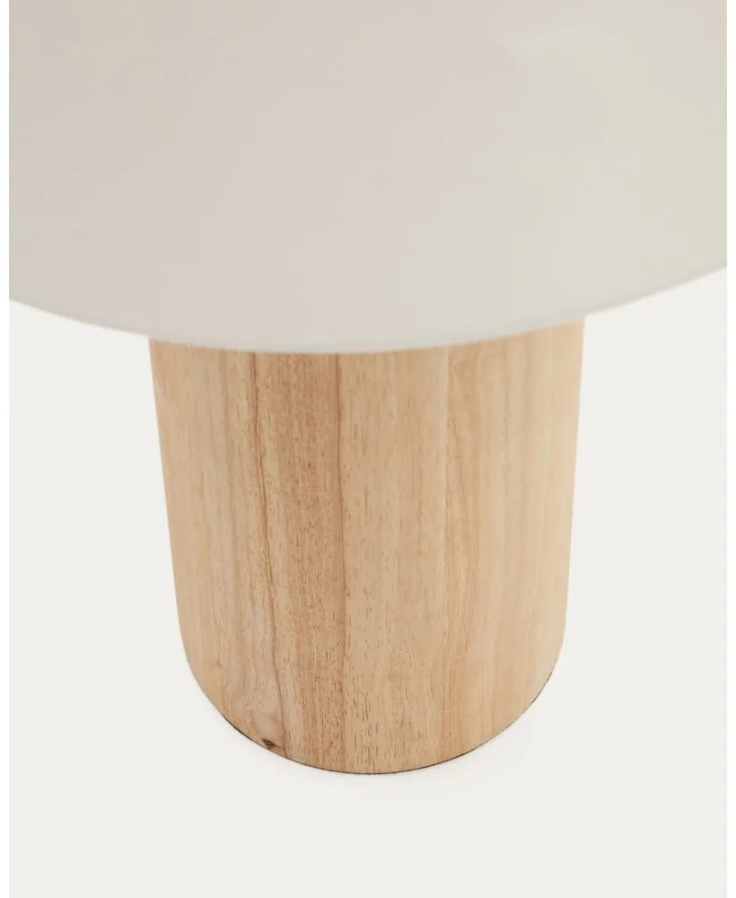 Biało-naturalna lampa stojąca z tekstylnym kloszem (wys. 110 cm) Marga – Kave Home