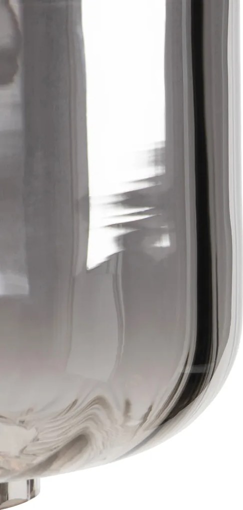 Inteligentna lampa podłogowa czarna z przydymionym szkłem z WiFi ST64 - Qara Down