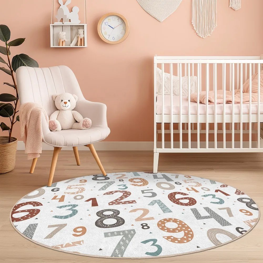 Dziecięcy dywan do zabawy odpowiedni do prania ø100 cm Happy Numbers – Mila Home