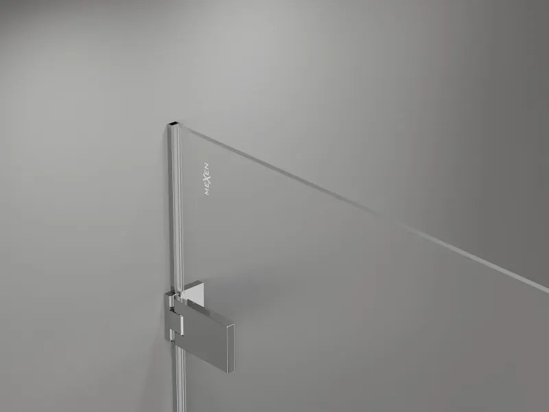 Mexen Lunar-F drzwi prysznicowe składane lewe 65 cm, transparent, chrom - 836-065-000-01-00-L