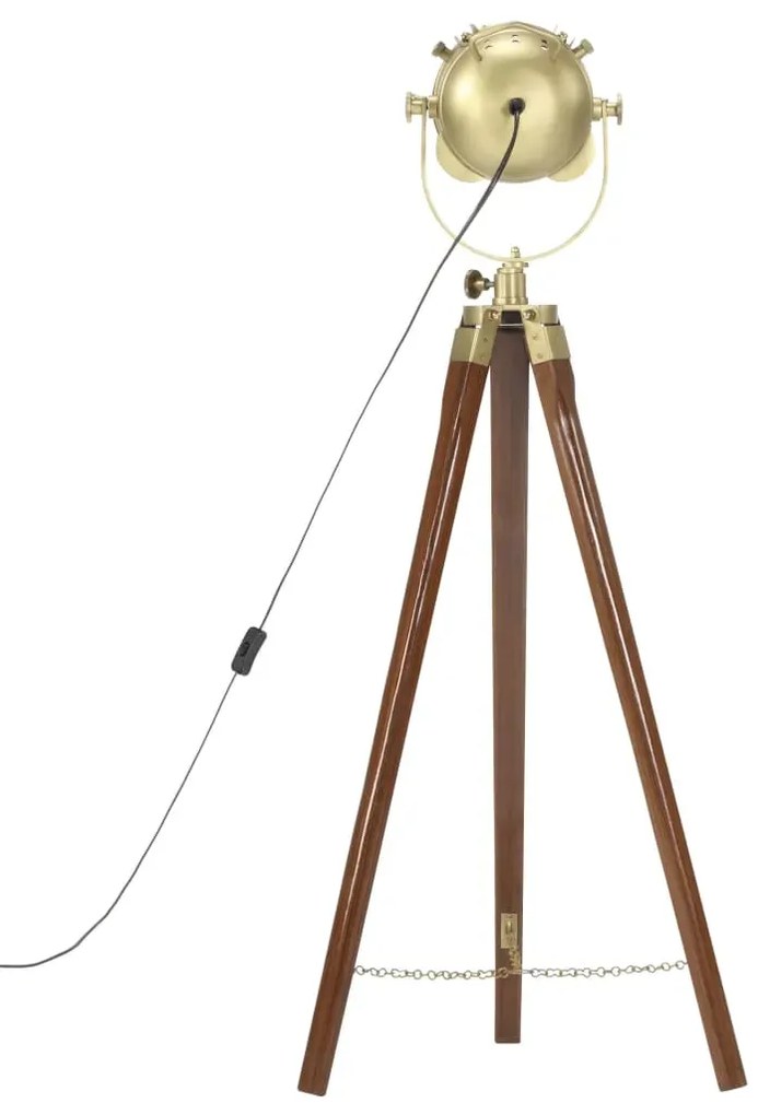 Brązowa lampa stojąca retro z drewna mango - 5X EX191 C3-L92