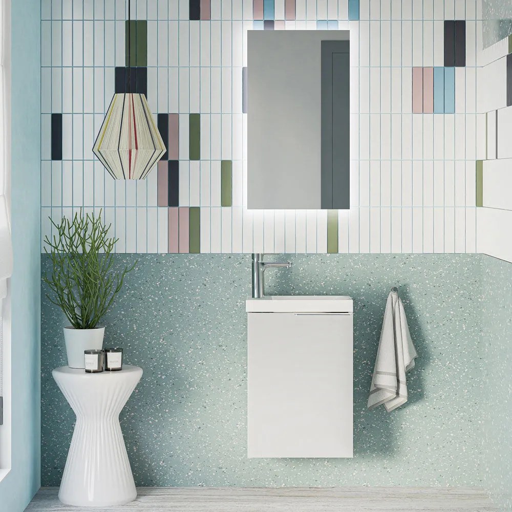 Gäste-WC Badmöbel Set TIM 40 cm mit Waschbecken