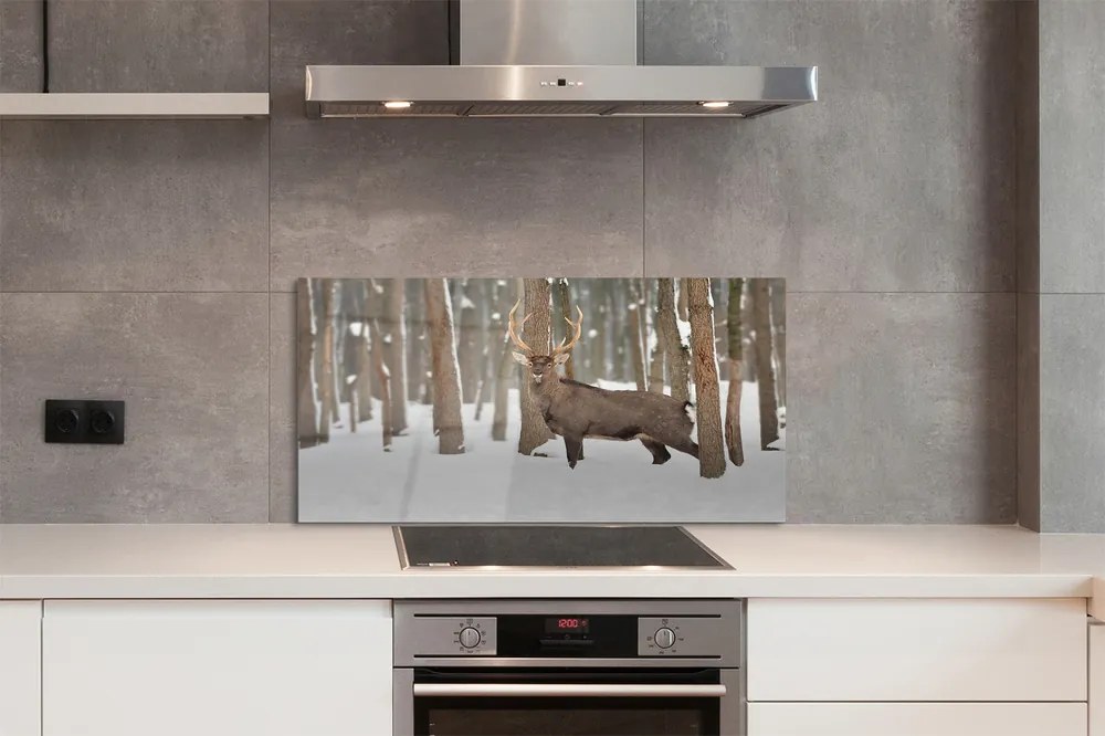 Panel nad Blat Kuchenny Zimowy Trop Jelenia w Lesie