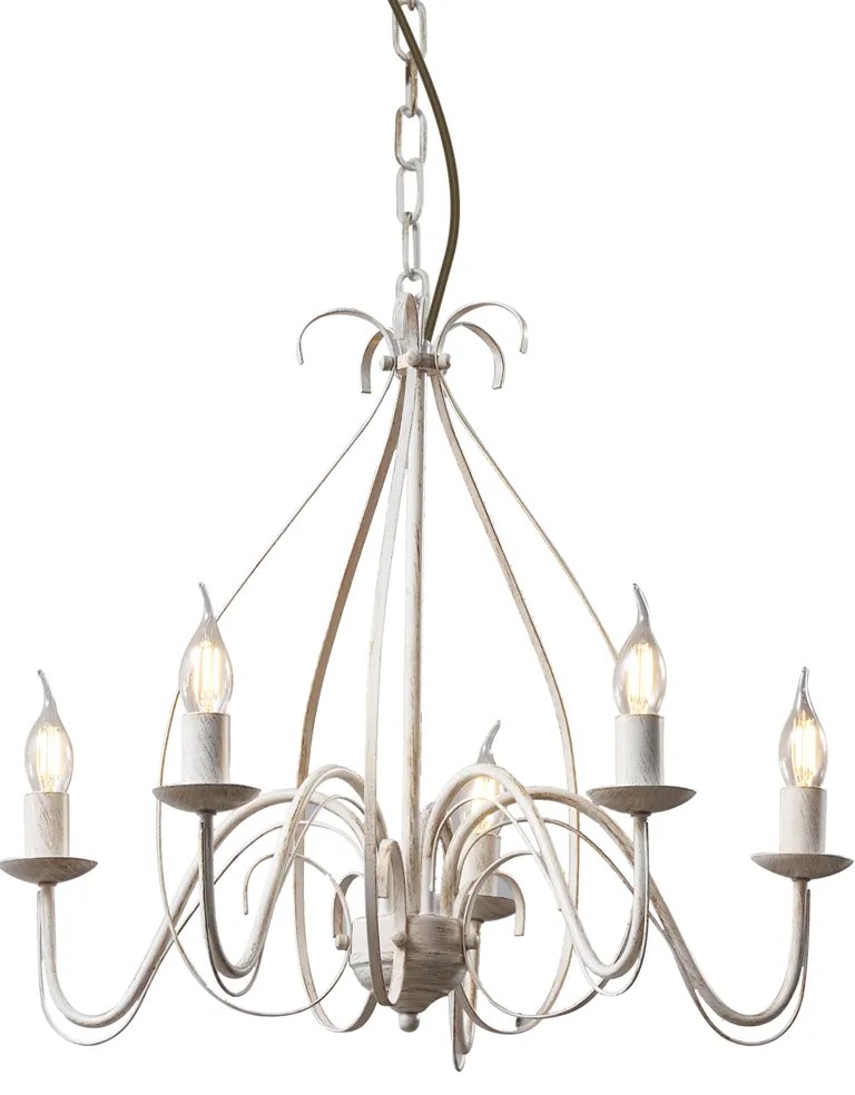 Klasyczny żyrandol kremowy 5-punktowy - Giuseppe