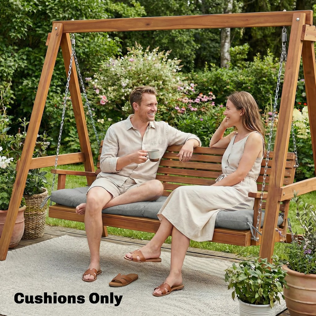 Outsunny Poduszka na Palety Zdejmowana Poduszka z Paskami Mocującymi Ogrodowa 198 x 65 x 13 cm Jasnoszary | Aosom PL