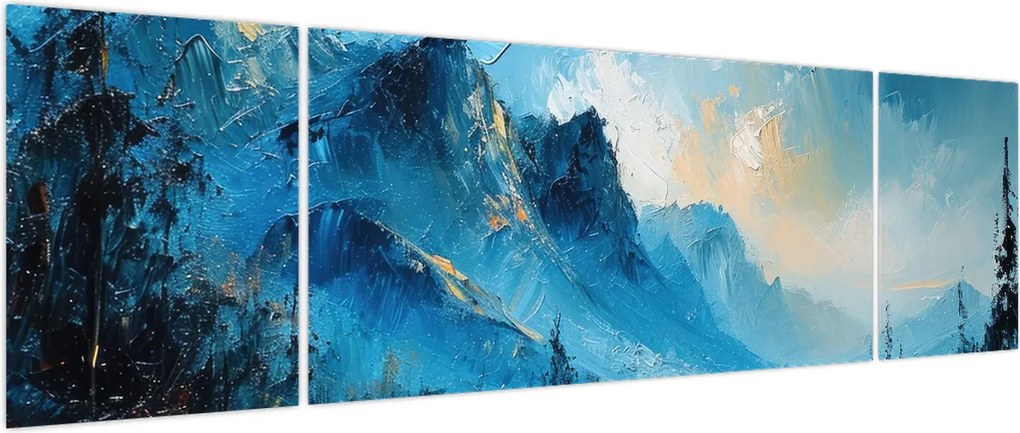Obraz - Malowanie gór (170x50 cm)