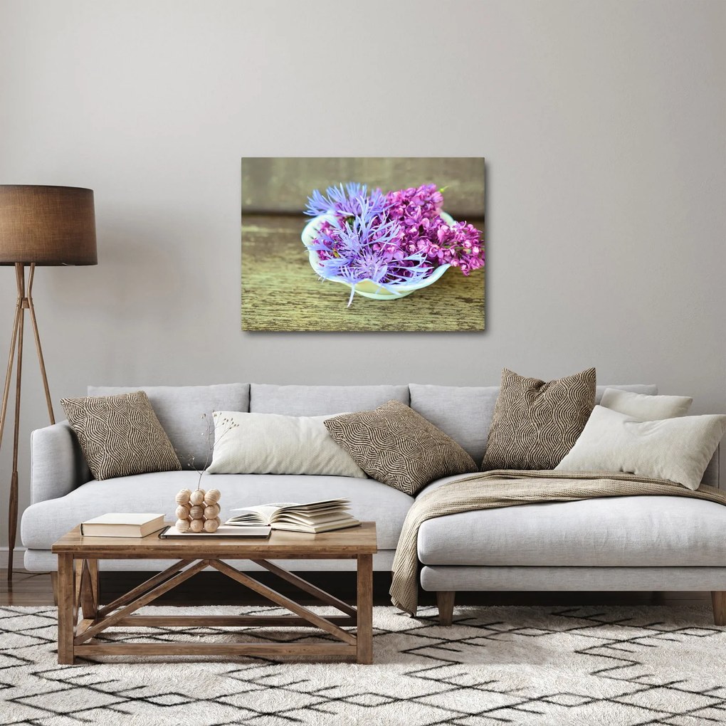 Obraz dekoracji z lawendą (70x50 cm)