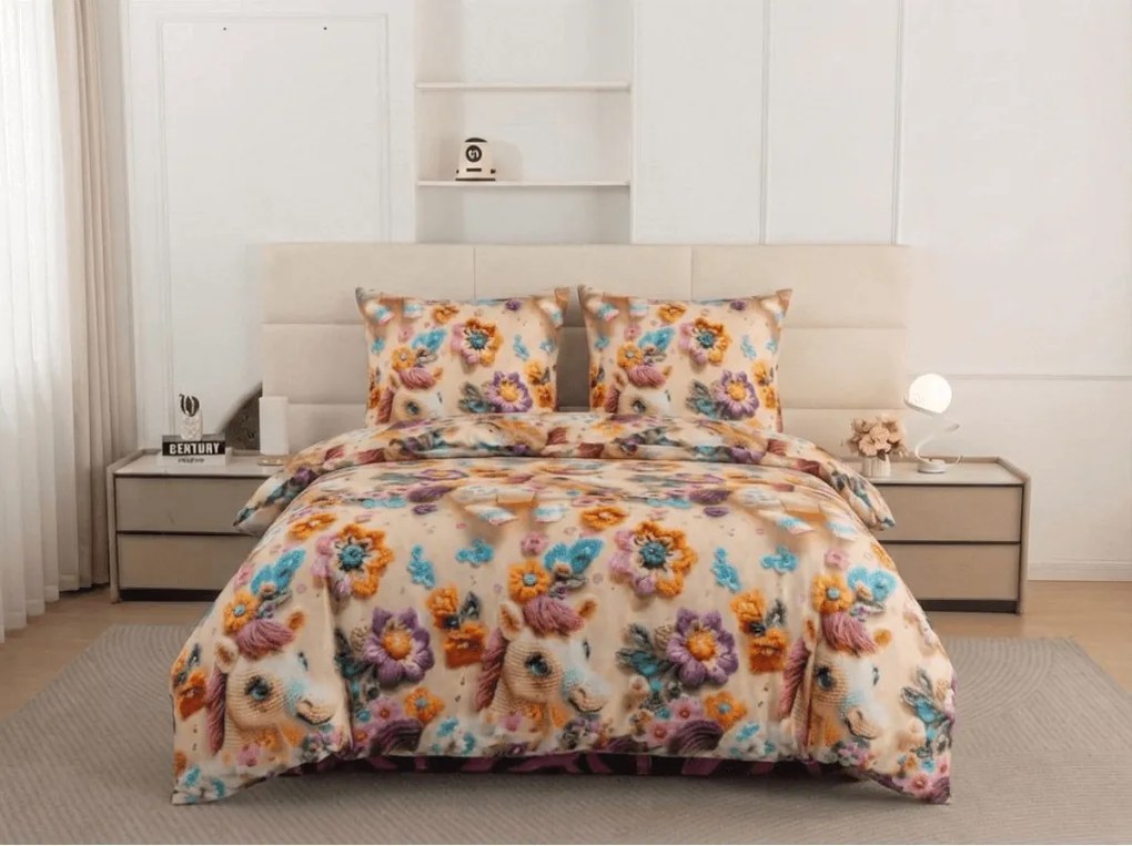 PrzytulneMieszkanie.pl PrzytulneMieszkanie.pl Dziecięca pościel z mikrofibry PONYBLOOM kolorowa Rozmiar pościeli: 70 x 80 cm | 140 x 200 cm