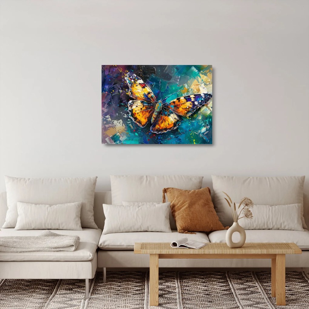 Obraz na szkle - Motyl, obraz olejny (70x50 cm)