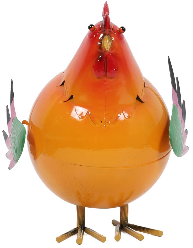 Kolorowa figurka metalowy kogut, 21 x 25 x 28 cm