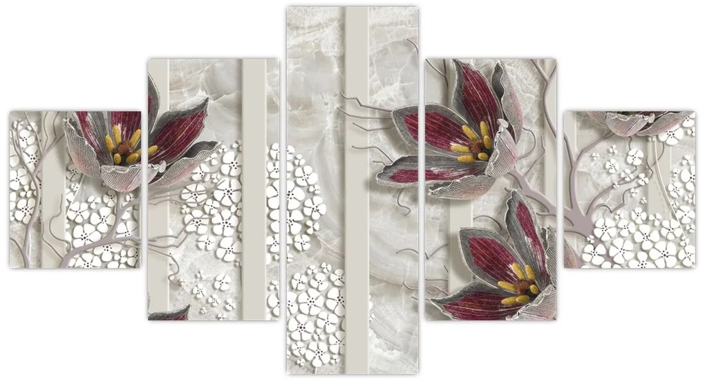 Obraz - Kwiaty dekoracyjne (125x70 cm)
