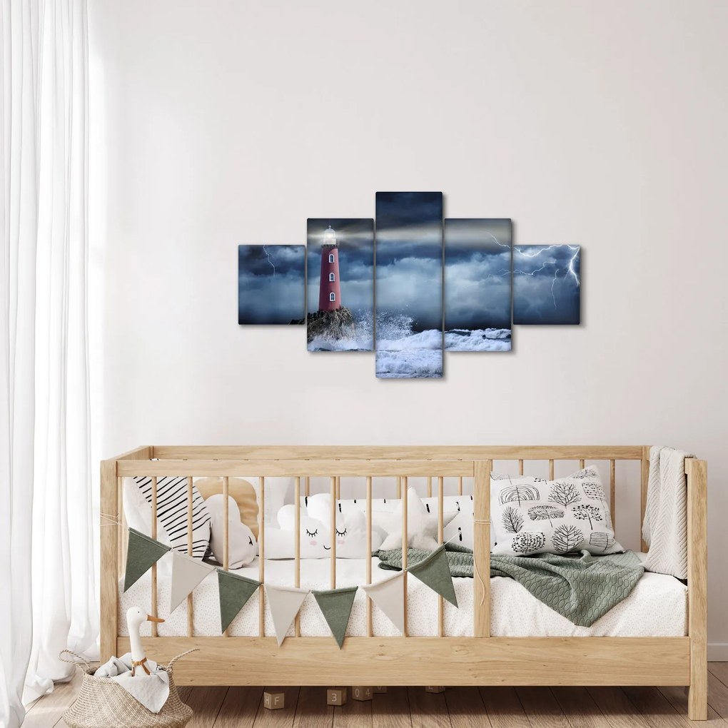 Obraz - Latarnia morska na klifie (125x70 cm)