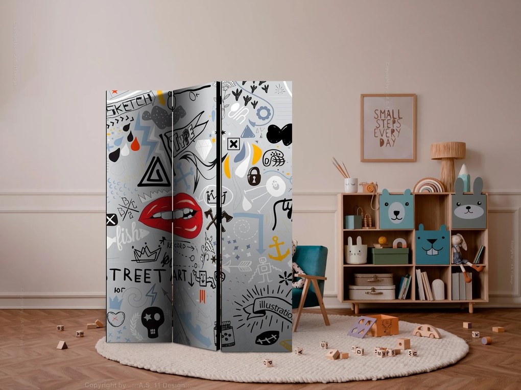 Parawan akustyczny Dla dzieci 135x172 cm 3-częściowy szary ARTGEIST B