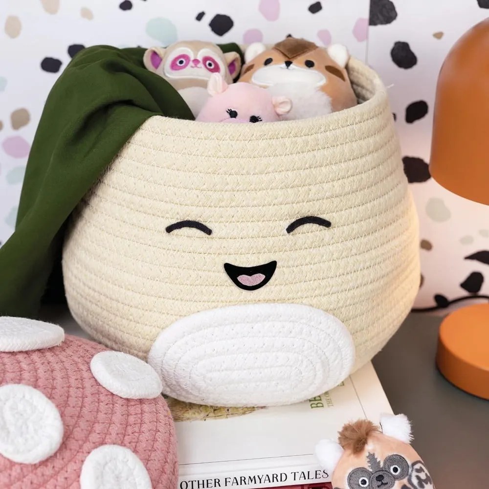 Beżowy tekstylny dziecięcy kosz na zabawki ø 23x22 cm Fizz Malcolm – SQUISHMALLOWS