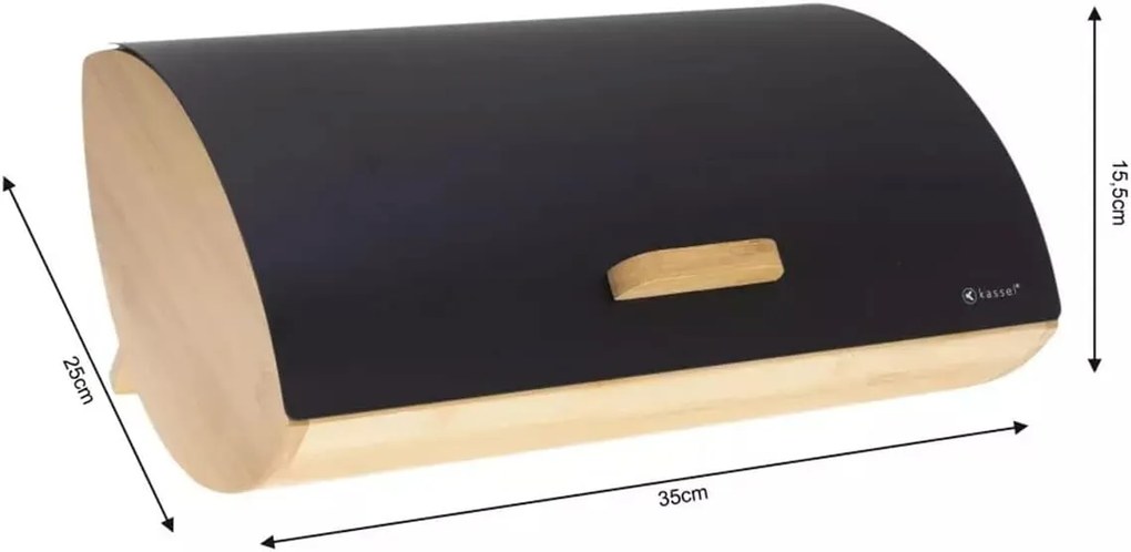 Pojemnik na chleb czarny bambusowy CRUSTY