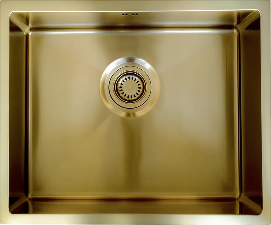 Luisa zlewozmywak 1 komora 55x45 ze stali nierdzewnej szczotkowanej złoto - Essebagno