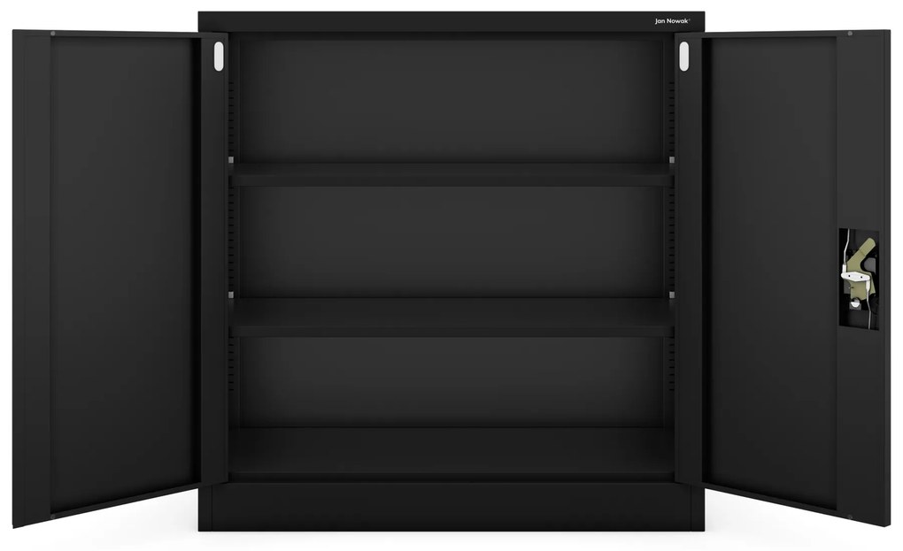 Metalowa szafka z drzwiami BEATA, 900 x 930 x 400 mm, czarna