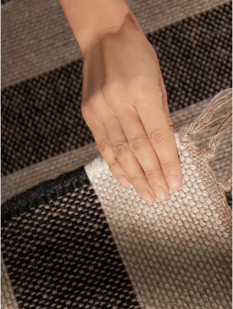 Czarny/kremowy chodnik z juty dwustronny/tkany ręcznie 80x200 cm Playa – Hanse Home